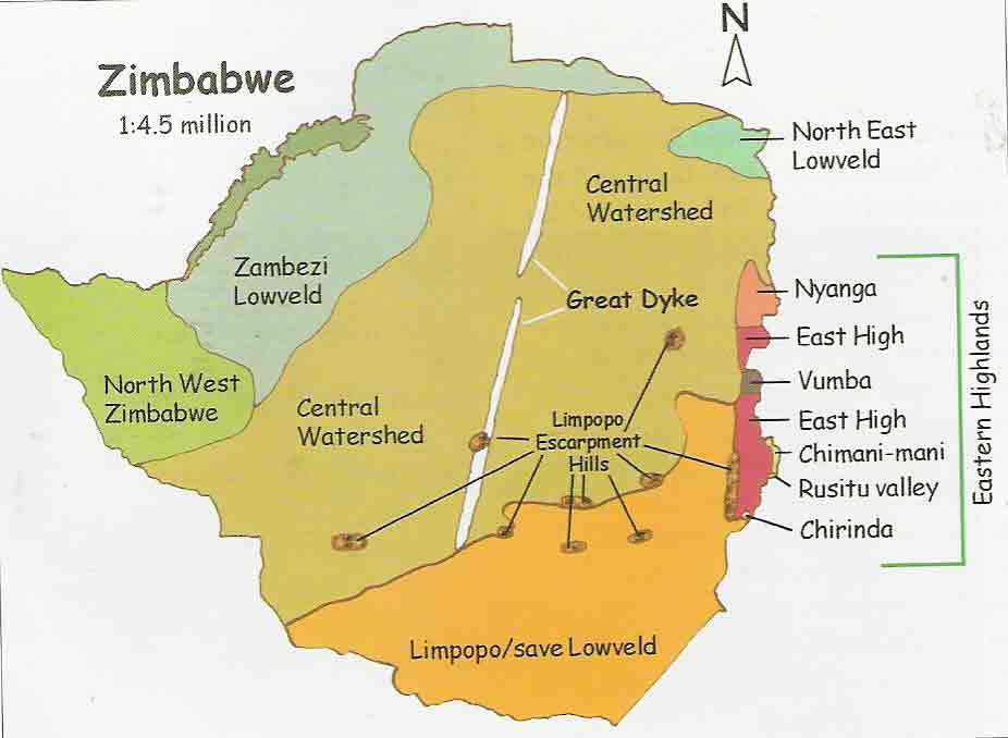 Geograhical areas of Zimbabwe