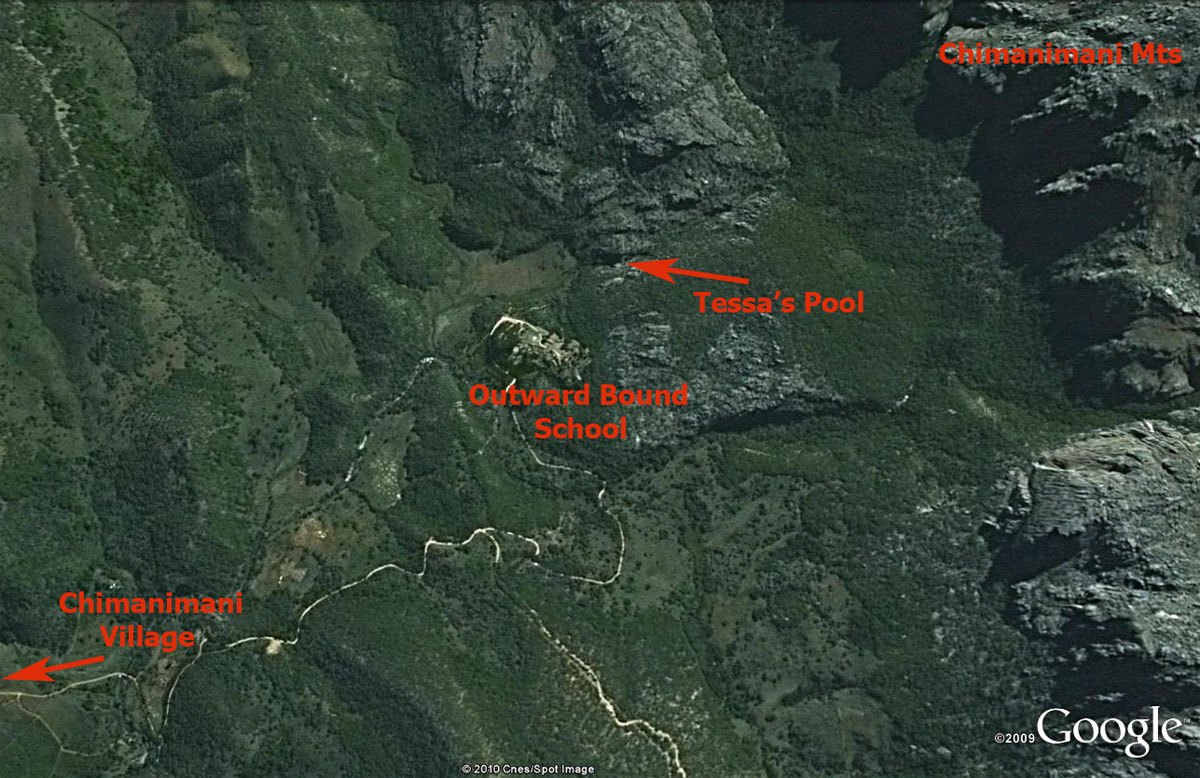 Map of Tessa's Pool and the surrounding area