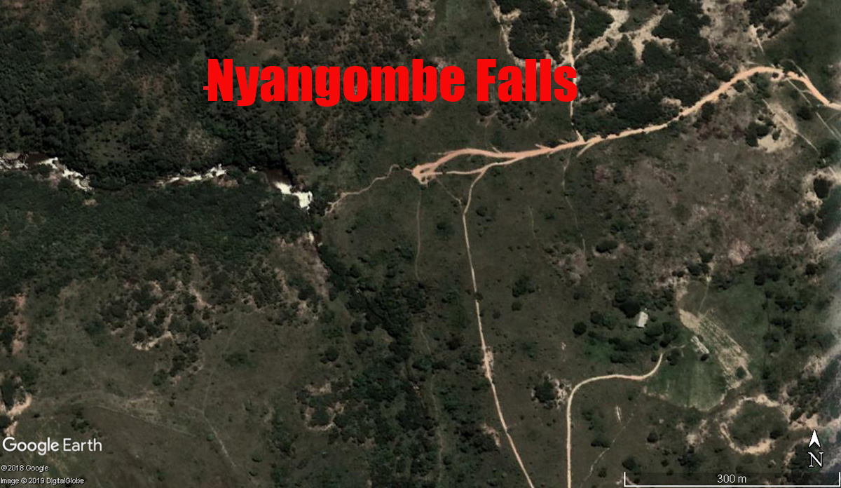 Image showing location of Nyangombe Falls